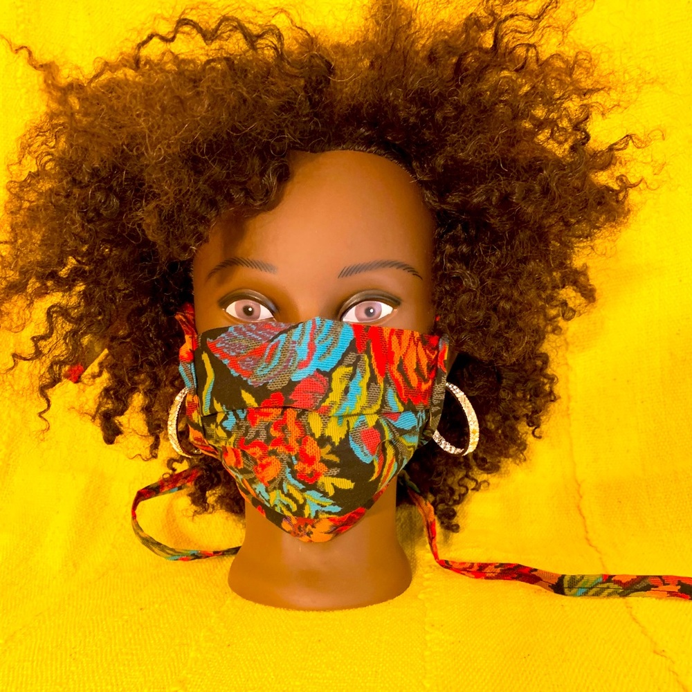 Hand Crafted Headwrap & Mask Set - Picture 5 of 5